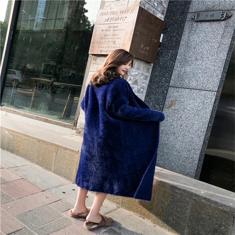 Зима Осень Длинные женские кардиганы 2019 длинный рукав повседневные трикотажные