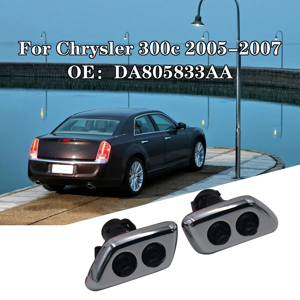 Пара фар лампа омывателя носик струи ABS сопла опрыскиватель для Chrysler 300c 2005 2007 OEM