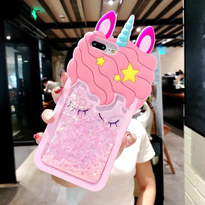 Чехол с рисунком для VIVO V9 Y91 Y91i Y95 3D Блестящий милый Единорог зыбучий песок чехол