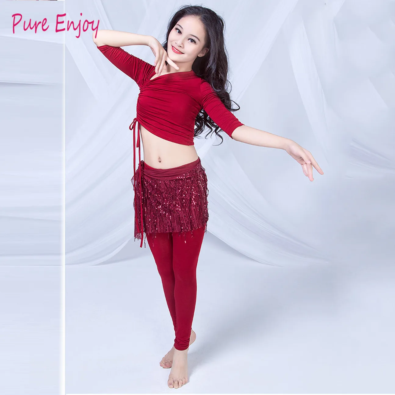 

2019 New Belly Dance Practice одежда костюм из трех частей производительности производительности одежды танцевальная одежда