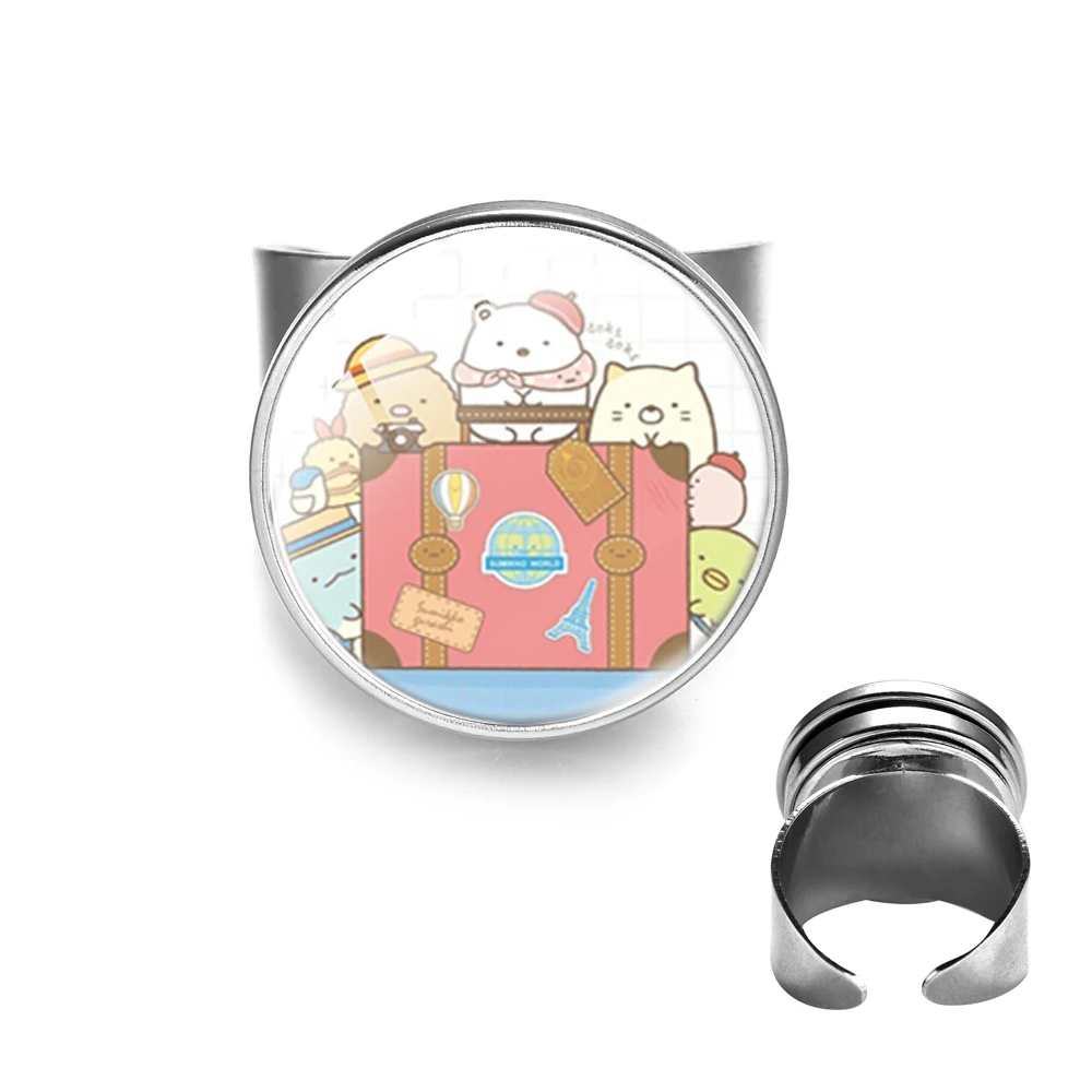 Кольцо Sumikkogurashi Sumikko с китайским мультяшным рисунком хорошее качество Открытое