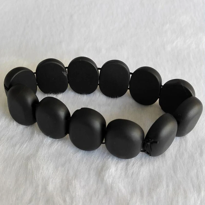 JINSE браслет из натурального черного камня с иголкой бянского для мужчин и женщин