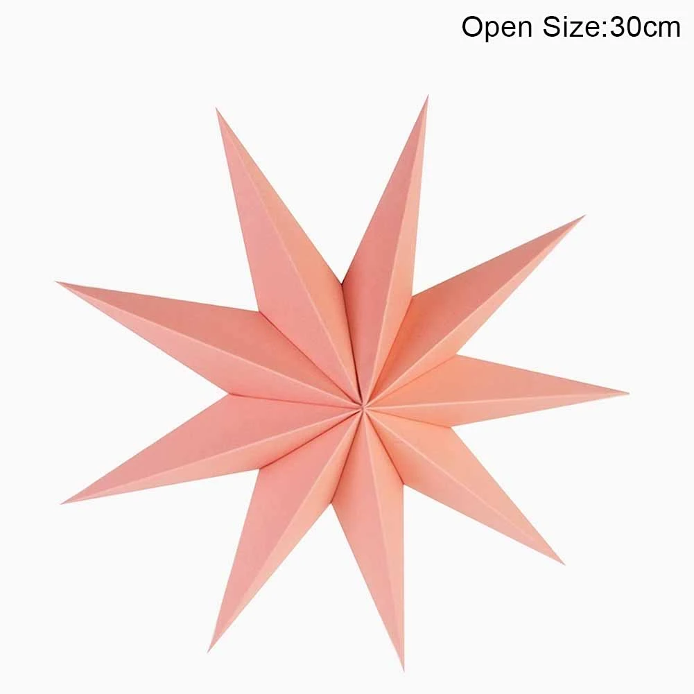 30cm Pink 1 шт. Новогоднее украшение 60 см 24 ''рождественское Висячие бумажные Звездные фонарики рождественские украшения фестиваль Рождественское украшение для дома - Цвет: 30cm Pink