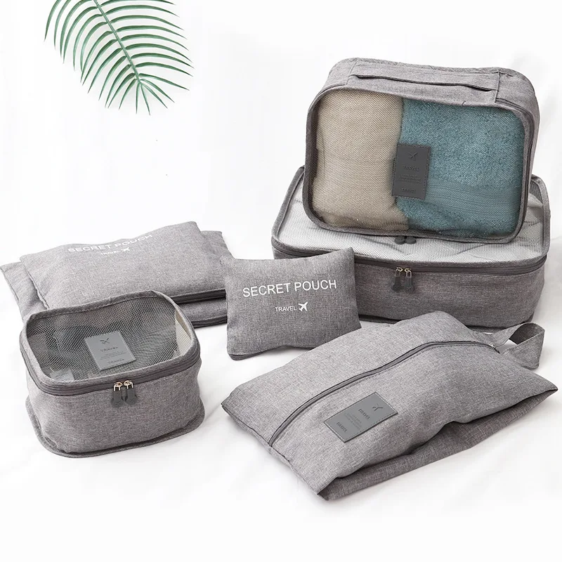 

7 Pieces Travel Clothing Storage Bag Portable Tourism Outdoor Organizer Package Luggage Multifunction Underwear Shoe Tidy Pouch