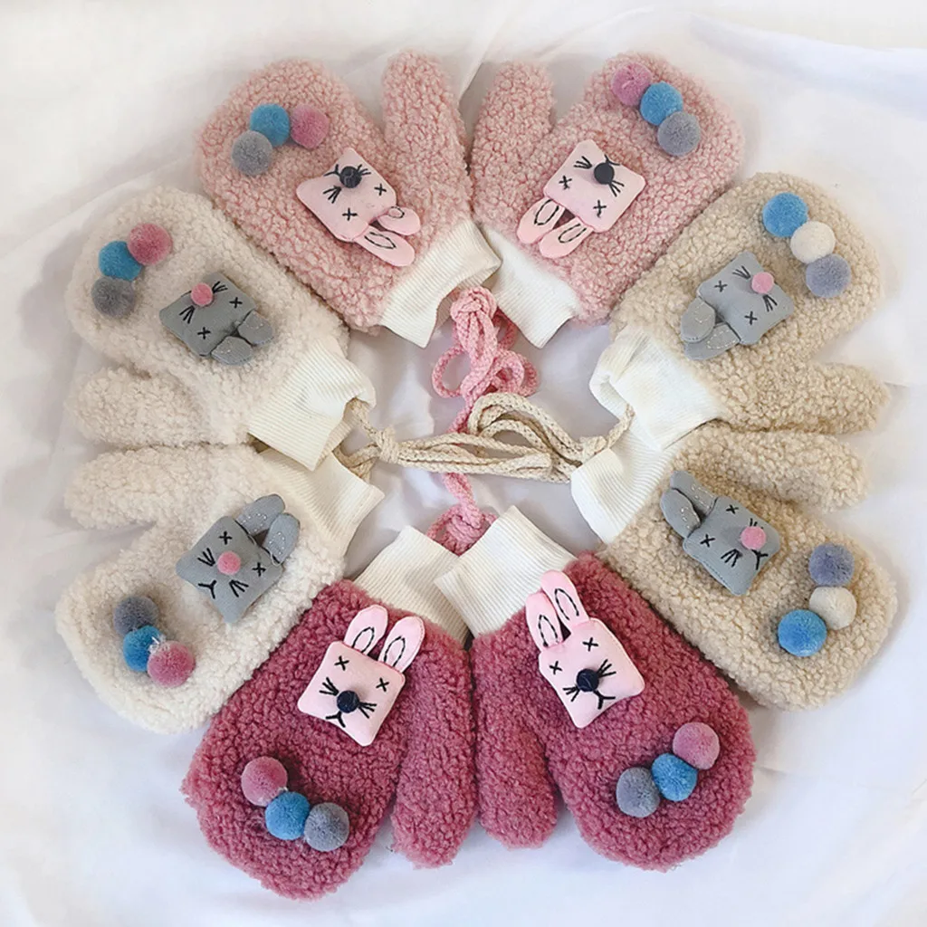 Рукавички для маленьких мальчиков и девочек с героями мультфильмов теплые