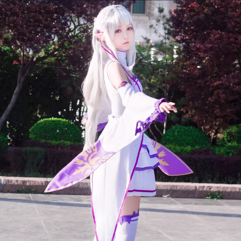 Парики для косплея DUOUPA Re Zero Kara Hajimeru Isekai Seikatsu Emilia женское платье с головным убором
