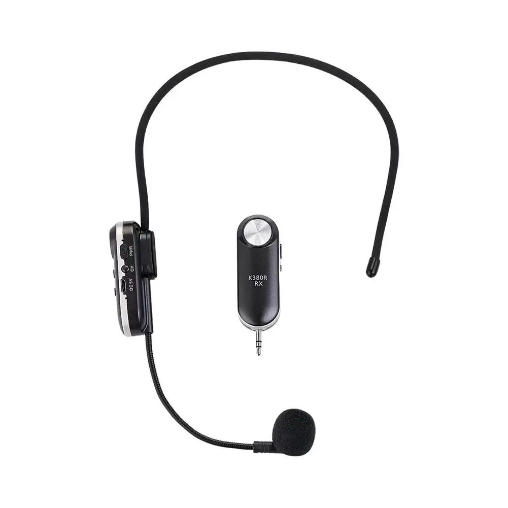 

Wireless Headset With Microphone UHF Wireless Headset Mic Portable Microphone Voice Amplifier DC-5V Charging Port Adjustable