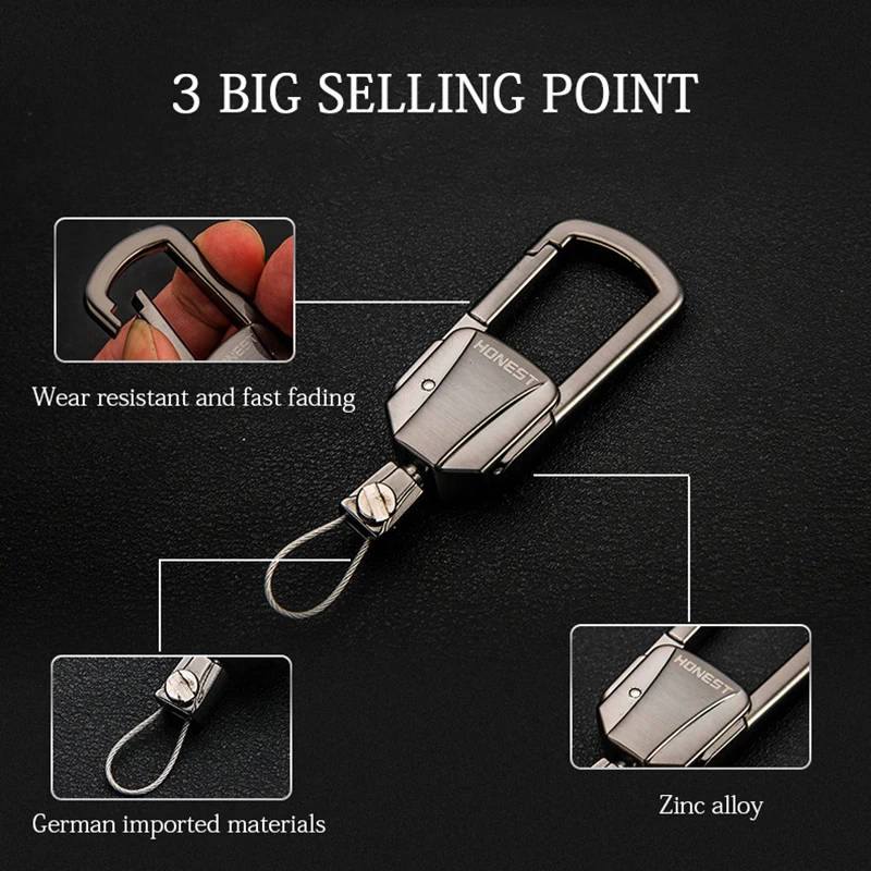 Высококачественный металлический брелок для автомобильных ключей мужской на