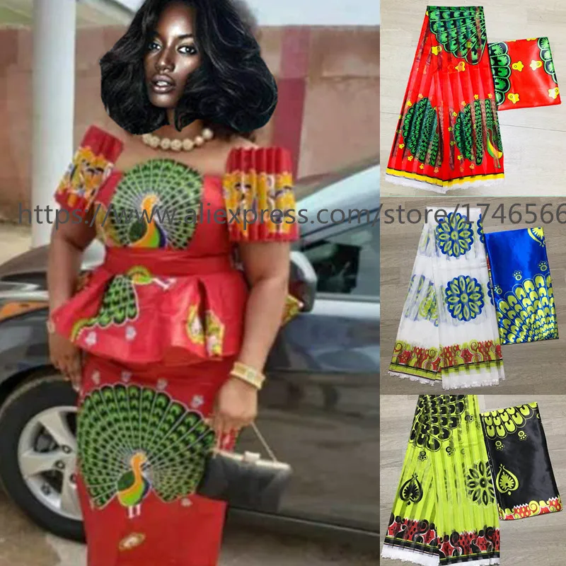 Горячая распродажа атласная шелковая ткань в стиле Ганы с органзой африканский