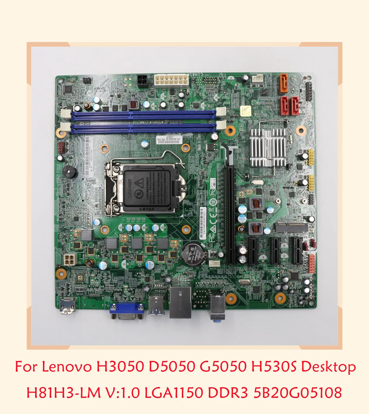 

GZ855 для Lenovo H3050 D5050 G5050 H530S настольная материнская плата CIH81M H81H3-LM V: 1,0 LGA1150 DDR3 5B20G05108