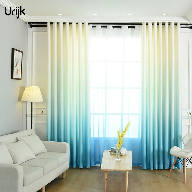 1 шт. высокие шторы плотные занавески для гостиной градиентные цветные спальни