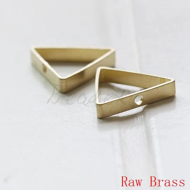 Твердая латунь одно отверстие треугольная подвеска рамка из бисера 17 8 мм