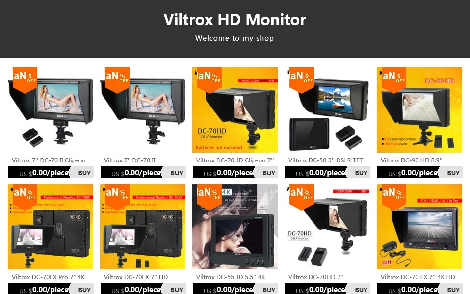 Viltrox 7 ''DC-70 II 1024*600 HD ЖК HDMI AV вход камера видео монитор дисплей полевой монитор для Canon Nikon DSLR BMPCC