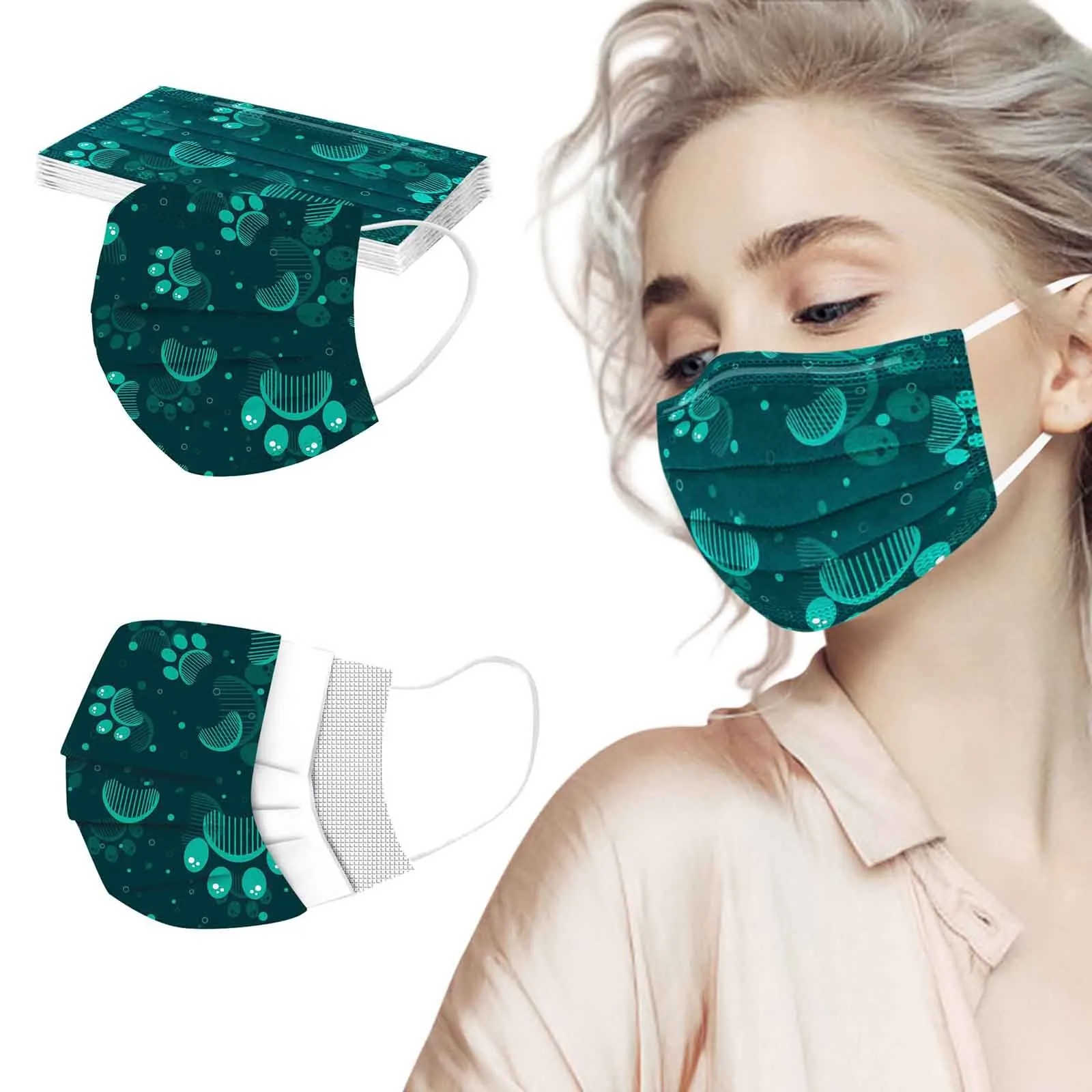 10-100 шт. одноразовые маски для взрослых с 3-слойным фильтром | Маски и очки