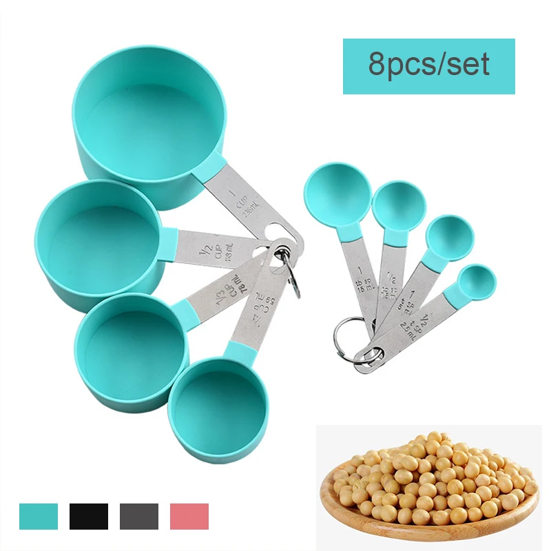 

8pcs Multi Purpose Measuring Spoons/Cup PP Backing Accessories Measure Tools Kitchen Gadgets 4 Colors