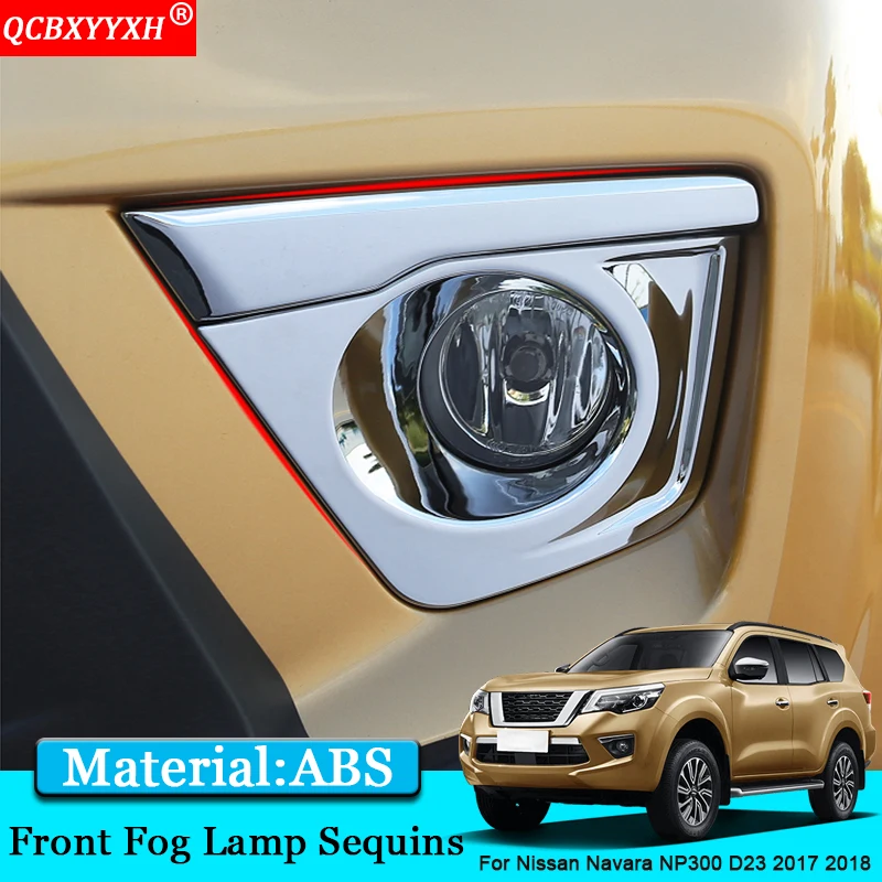 Купи Car-styling ABS Car Front Fog Light Frame Stickers Sequins Cover Auto Decoration Stickers Accessories For Nissan Terra 2018 2019 за 2,960 рублей в магазине AliExpress