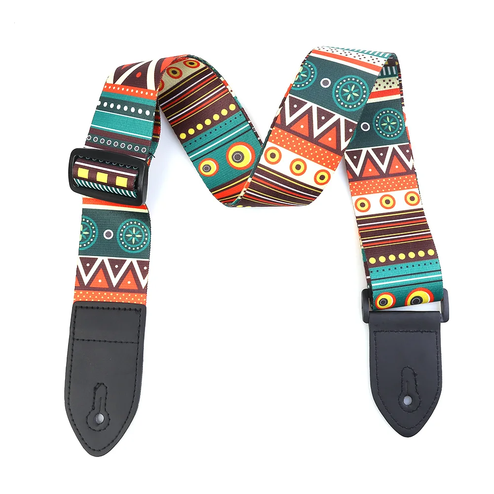 einstellbare gelbrot gitarre strap mit pu leder enden polyester gitarre gürtel für elektrische bass gitarre teile zubehör free global