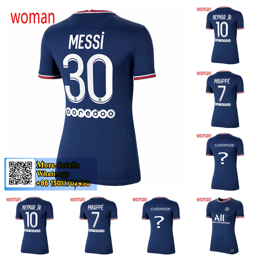 

Free Shipping New 2022 Women Soccer Jersey PSG Home Away 30 MESSIS Football NEYMARS 21 22 High Quality
