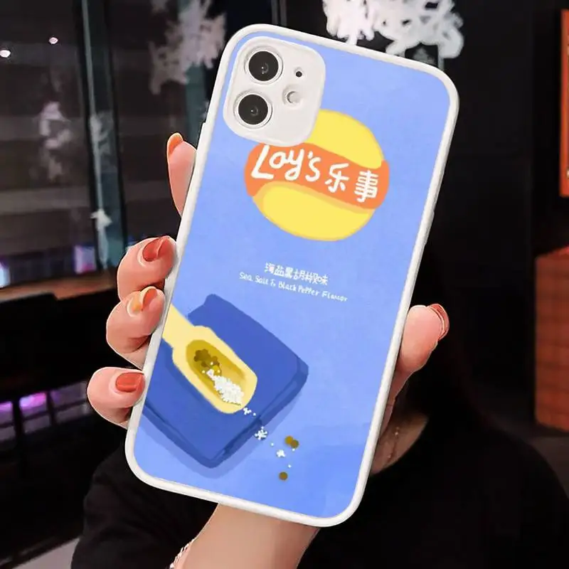 

Color Potato lays Soft Phone Case Matte Transparent for iPhone 7 8 11 12 s mini pro X XS XR MAX Plus cover funda