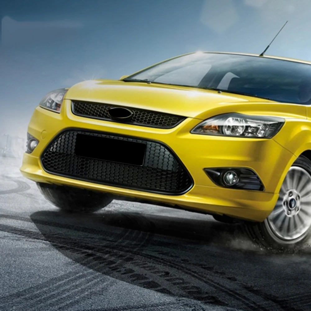 Передняя и нижняя решетка бампера сот жаберная для Ford Focus 2009 2010 2011 2012 2013 2015 хэтчбек