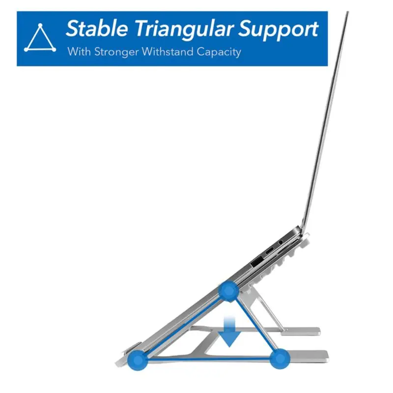 

6 Angle Adjustable Laptop Stand Ventilated Portable Ergonomic Notebook Riser Anti-Slip Aluminum Alloy Mount for Desktop MacBook
