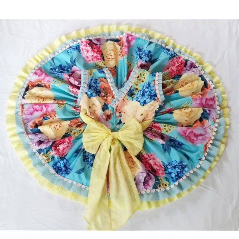 

3pcs Cute Baby Girl Spain Dress Kids Elegant Princess Wedding Birthday Party Children Easter Dresses for Girls Clothing Set 1-6T