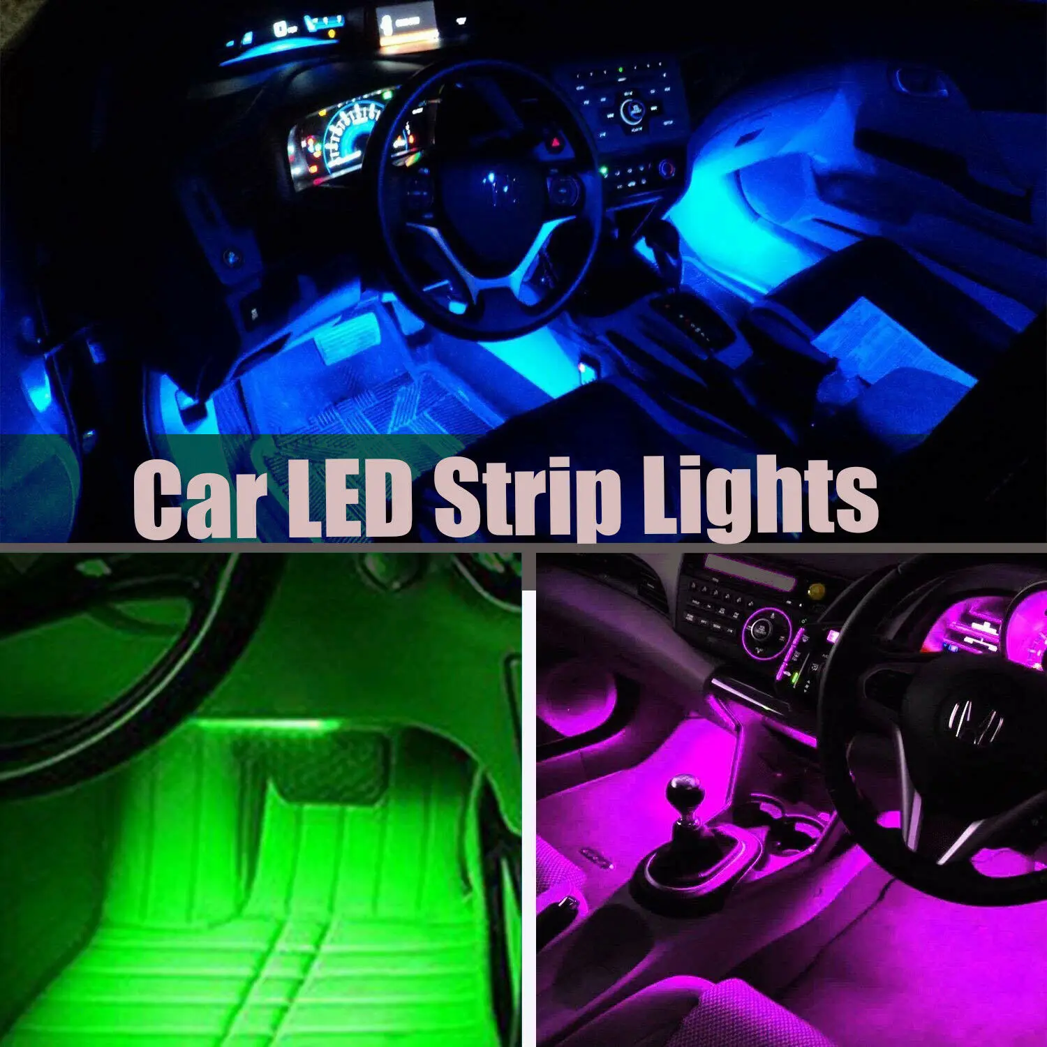

LED Foot Light Ambient Lamp With USB Interior Atmosphere Decorative Lights 16LED,Car Accessories