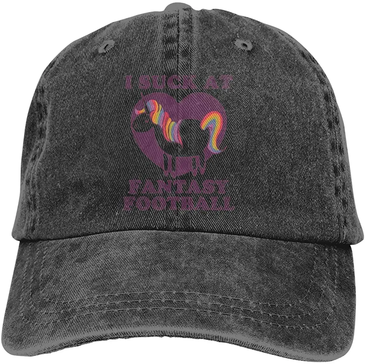 I Suck at Fantasy Football Loser Unisex Cowboy Hats Sport Denim Hat Fashion Baseball Cap Black