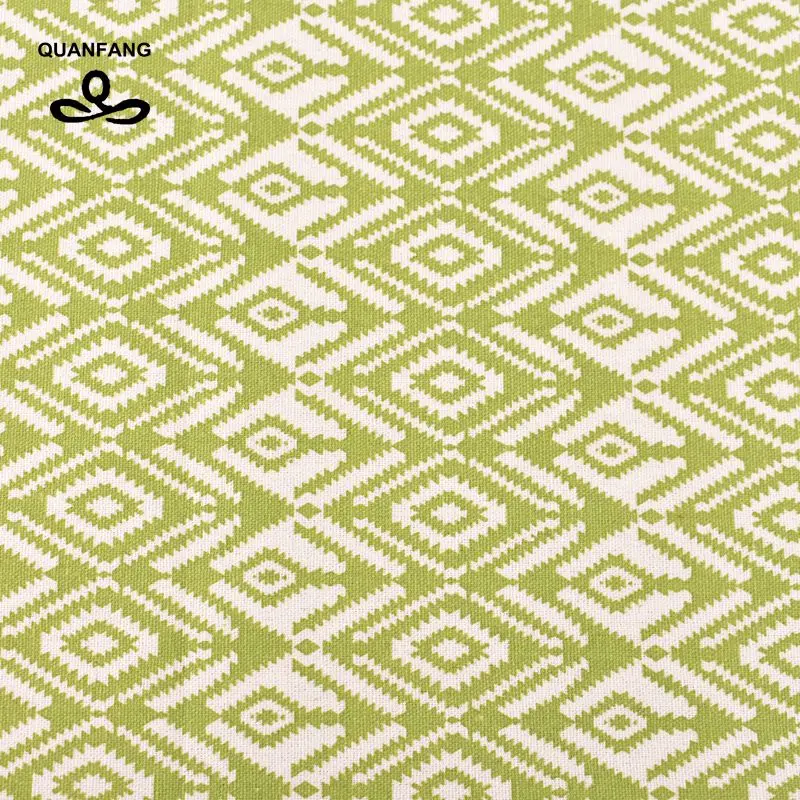QUANFANG новая Трехцветная Геометрическая хлопковая льняная ткань для лоскутного