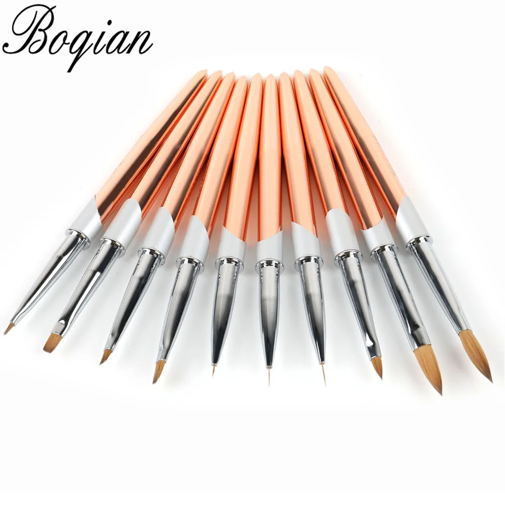 BQAN Rose Gold Handle UV Gel Nail Brush Liner Painting Pen Acrylic Drawing for Nails Art Tool | Красота и здоровье
