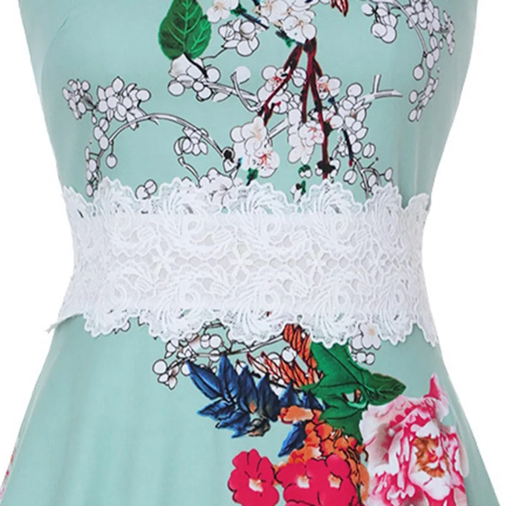 

Summer Fashion Mini Dress Floral Lace Sleeveless Tank Dresses For Women Casual Elegant Solid Dot Party Clothing Black Blue