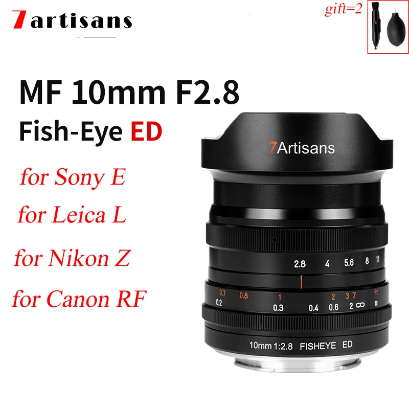 7artisans 10 мм F2.8 рыбий глаз ручной фокус MF камеры объектив полная Рамка для Sony E Mount Nikon