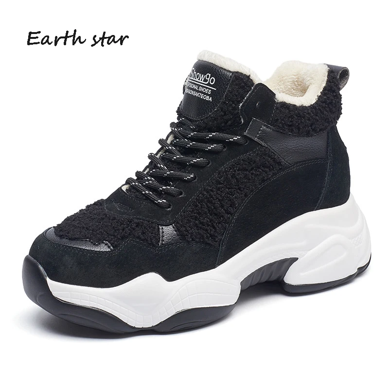 Белые женские туфли Модные брендовые с толстой подошвой zapatos de mujer Дышащие черные