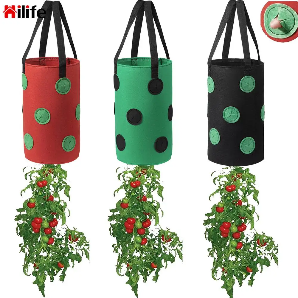 

Vegetable Potato Plant Growth Bags 12 Holes Vertical Hanging Strawberry Grow Bag 1Pc Nonwoven Fabric For Garden Greenhouse