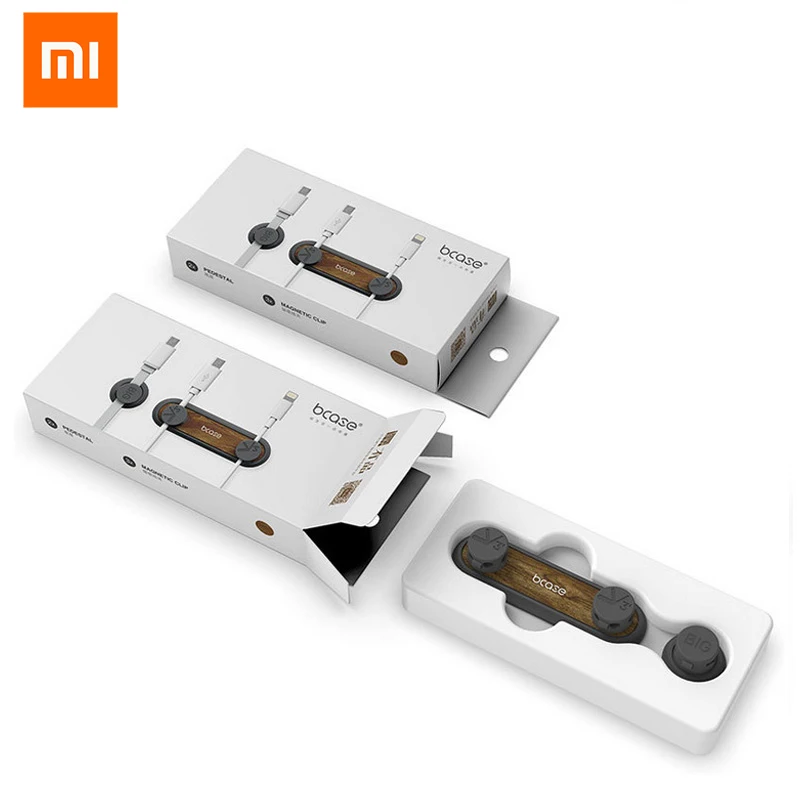 Xiaomi Bcase TUP2 Magnetic Absorption Cable Clip Holder Compatibility Practical Magnetic Base Wood Texture