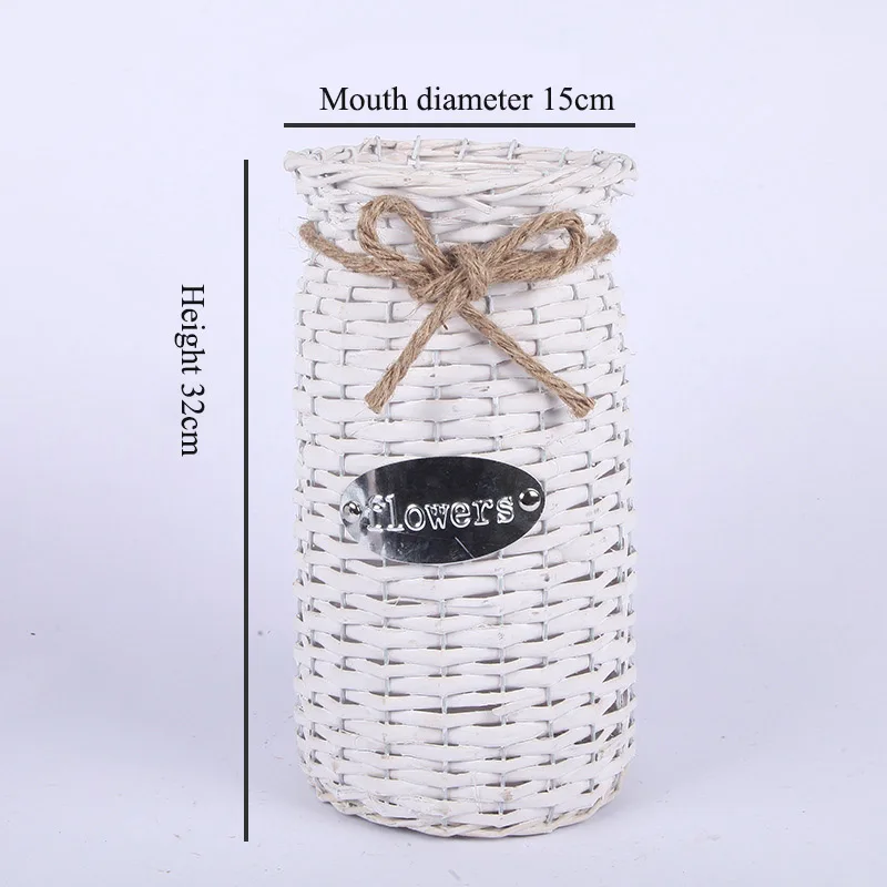 

1pc Wicker Woven Vase Storage Basket Rustic Flower Container Creative Flower Basket Desktop Flower Holder Home Garden Decoration