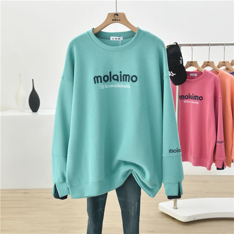 Women Sweetshirts Long Sleeve O Neck Casual Blouses Korean Fashion Vintage Autumn Clothes Solid Color Hoodie Harajuku Pullover