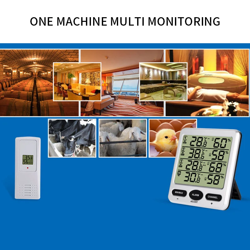 Hygrometer Thermometer Digital LCD Indoor Outdoor Wireless Sensor Temperature Humidity Monitor Remote Control | Инструменты