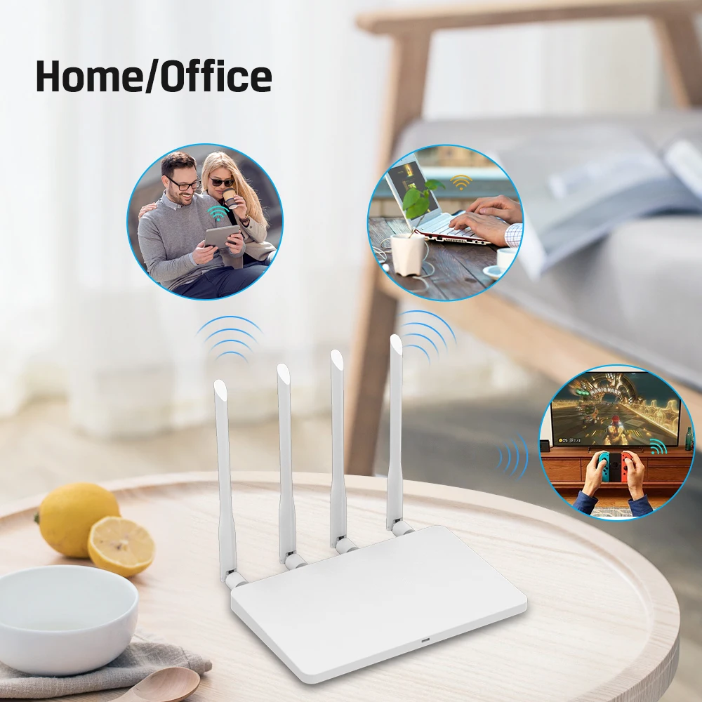 Cioswi 4G LTE SIM Card Routers Home Wireless WiFi 1200Mbps 2.4GHz Modem Роутер Ultra-thin 2 LAN Dual Band Router WE2805-A-KC |