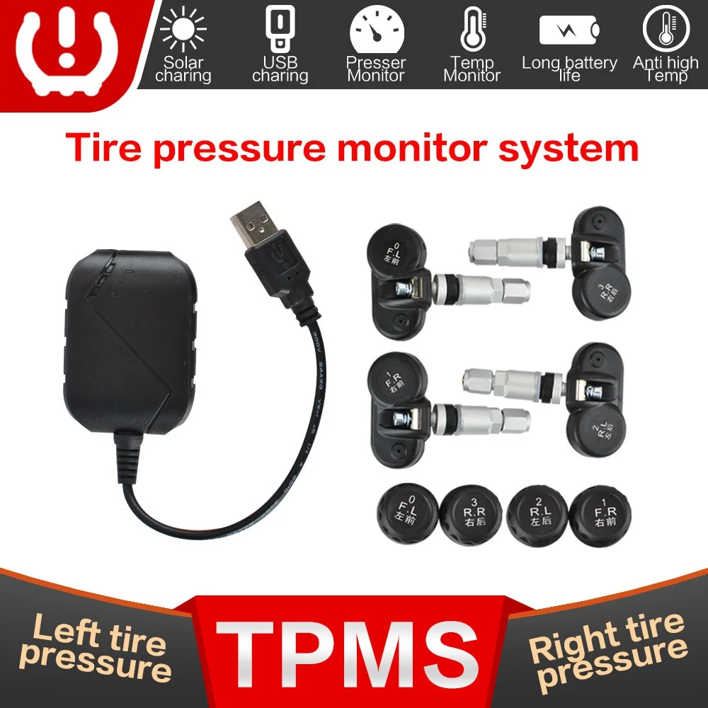 Система мониторинга давления в шинах TPMS USB Android дисплей - Цена: 2270.83