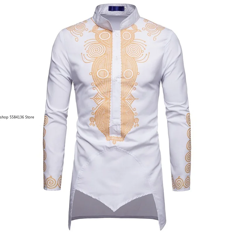 

2021News Print African Cothes for Men National Bazin Rich Dress Africa Dress Vestido T-shirt Embroidery Clothing