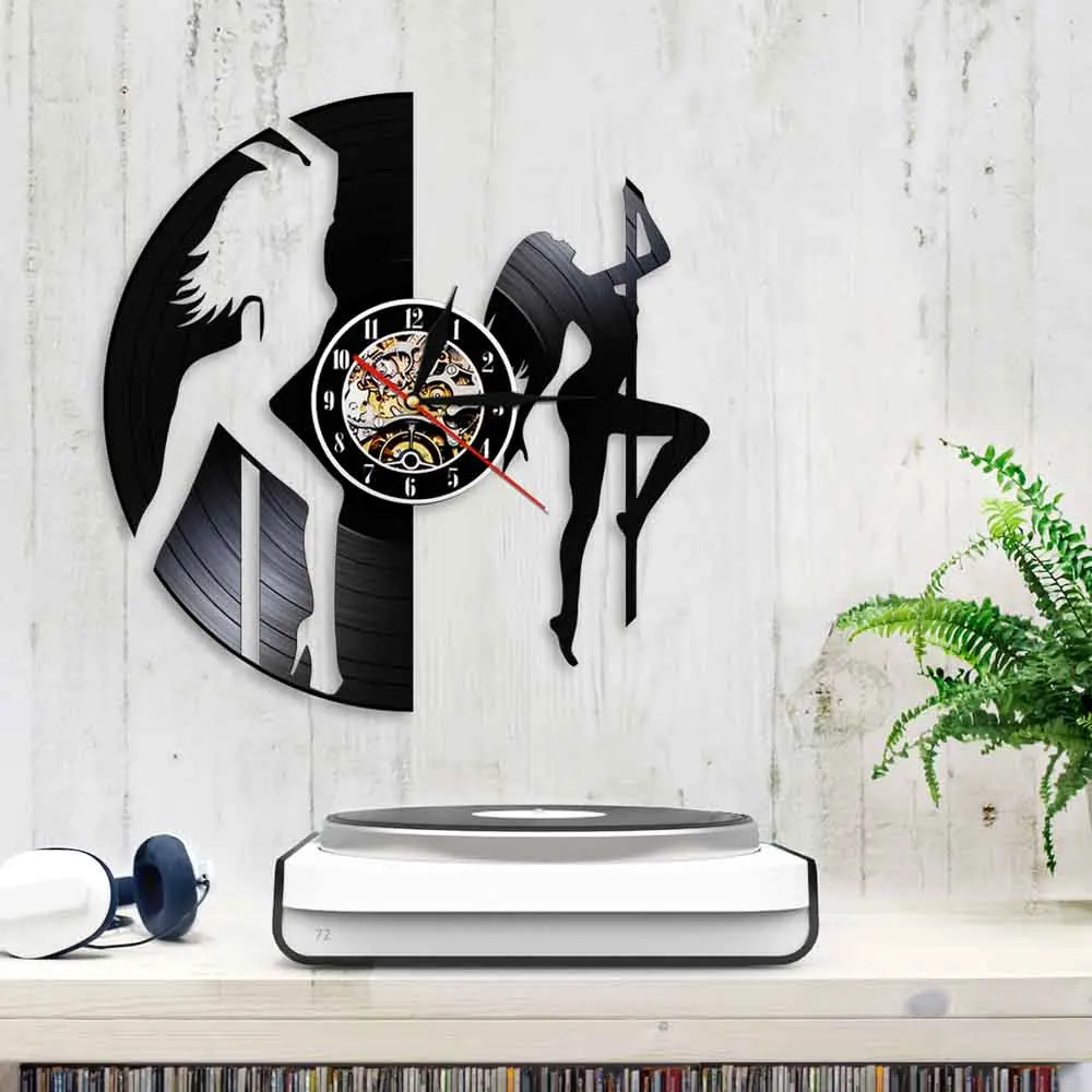 Настенные часы с виниловой пластиной для танцев на шесте прекрасный подарок