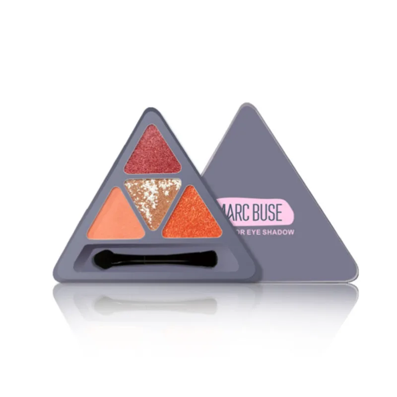 4 цвета Блеск Тени для век палитра макияжа матовые тени Палитра мерцающий и блеск