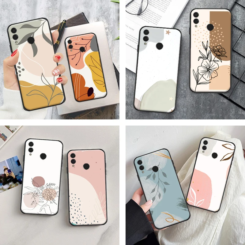 

Abstract Line Face Art Sketch Leaves Phone Case For Huawei Honor 7X 8X 9 V9 9X 10 V10 V20 20i 30 Lite 50 Pro Funda Back Cover