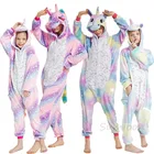 Детские пижамы-кигуруми в виде единорога, детские комбинезоны в виде животных, комбинезон, комбинезон, пижама в виде панды, одежда для сна, пижама для косплея для девочек, пижамы