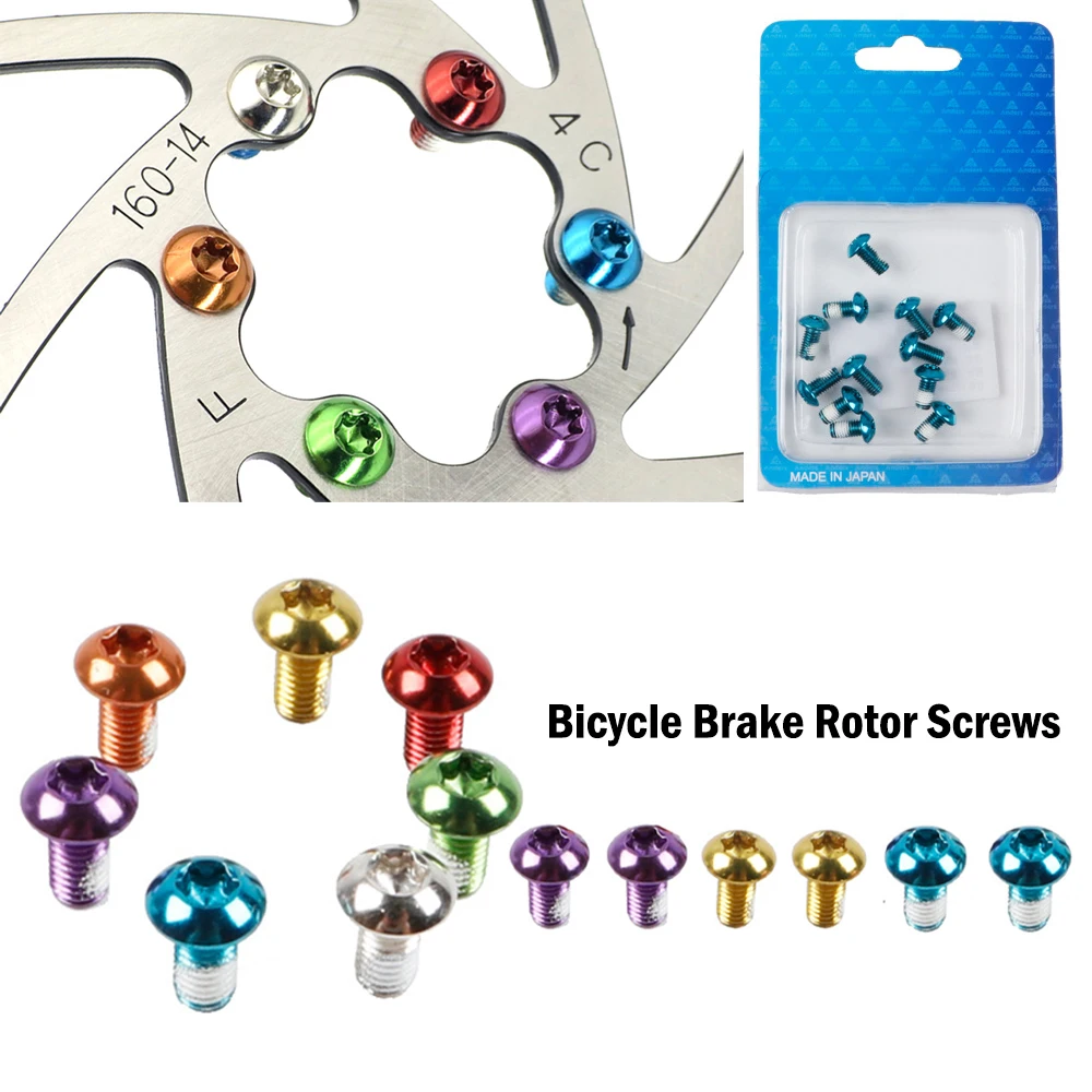 

12 шт., цветные тормозные винты Torx для велосипеда