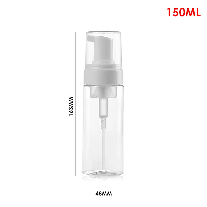 150ml 30/60/100/300 мл жидкое мыло пены бутылки многоразового использования с пеной бутылка ПЭТ путешествия ясно, держатель для дезинфицирующего средства для рук бутылки - Цвет: 150ml