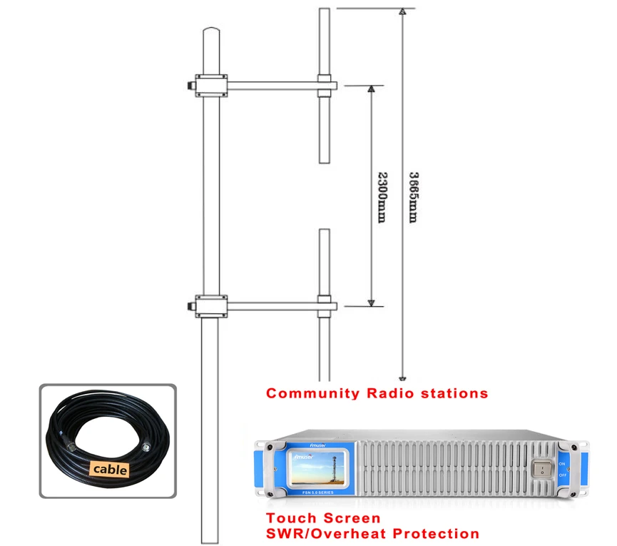FM трансмиттер FSN5 500 Вт 600 Вт|fm transmitter 500w|fm antenna cablefm dipole |
