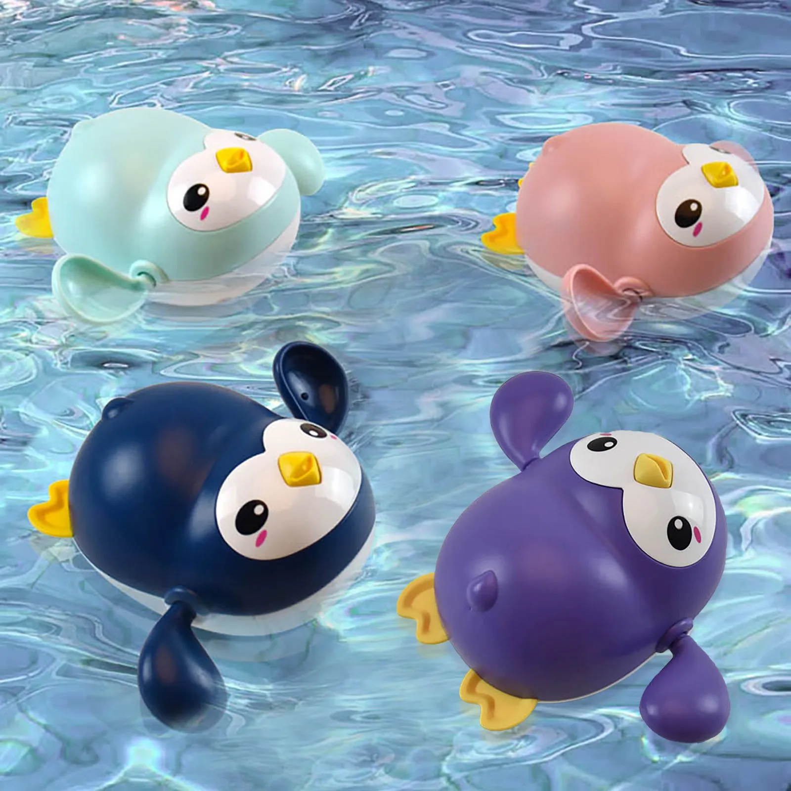 

Baby Cartoon Whale Penguin Swimming Water Toys Kids Beach Bath Toys Abs Plastic Baby Classic Wound-up Chain Clockwork Toys