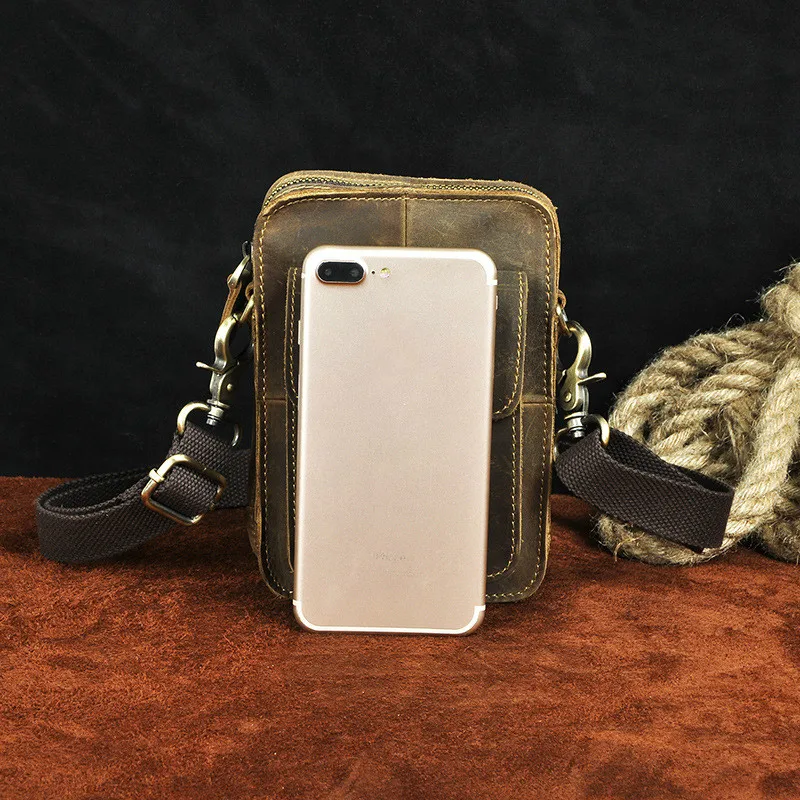 Мужская нагрудная сумка SAMWESTAR из натуральной кожи модная крутая уличная